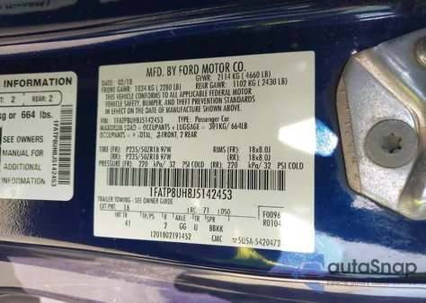 2018 Ford Mustang Ecoboost Premium z USA, uszkodzony, nr VIN 1FATP8UH8J5142453